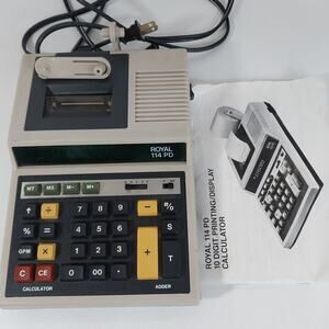 Vintage Royal 114PD Electronic Calculator Adding Machine‎
